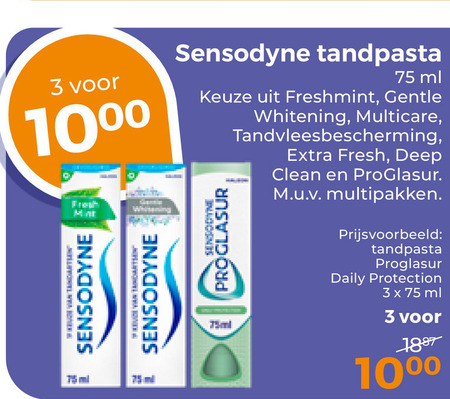 Sensodyne   tandpasta folder aanbieding bij  Trekpleister - details