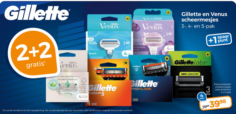 Gillette   scheermesjes folder aanbieding bij  Trekpleister - details