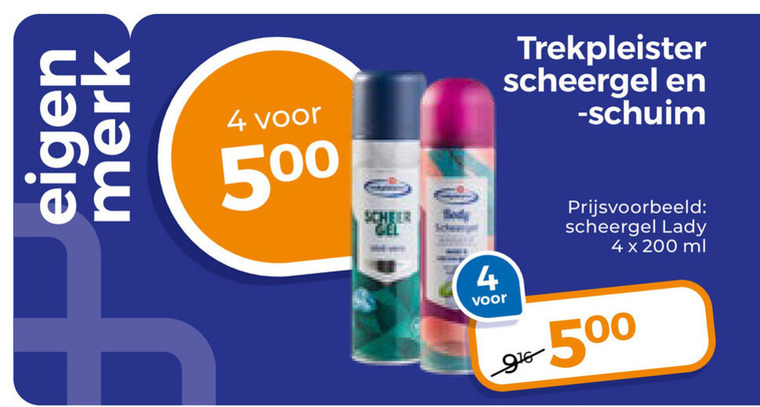 Trekpleister Huismerk   scheergel, scheerschuim folder aanbieding bij  Trekpleister - details