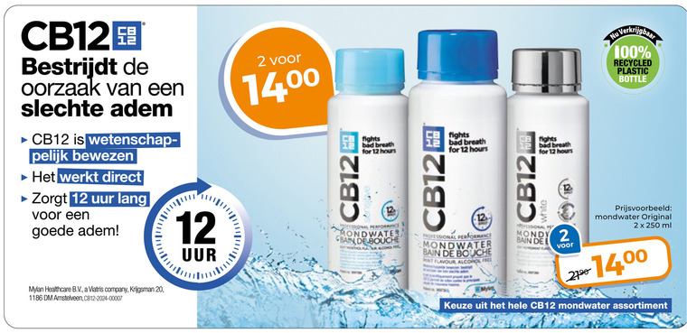 CB12   mondwater folder aanbieding bij  Trekpleister - details