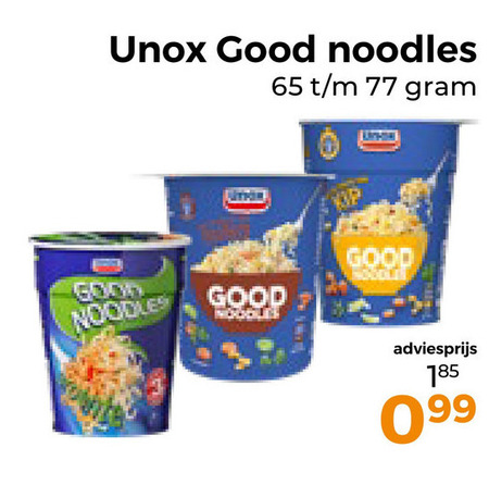 Unox   noodles folder aanbieding bij  Trekpleister - details