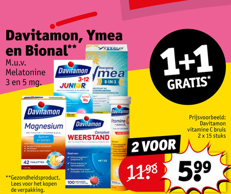 Ymea   vitamine, multivitaminen folder aanbieding bij  Kruidvat - details