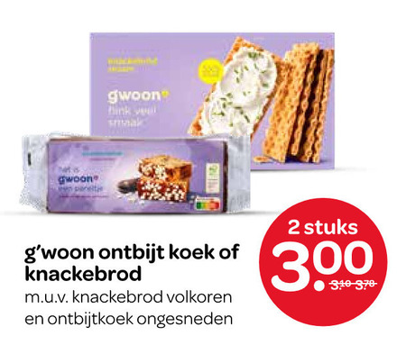 Gwoon   ontbijtkoek, knackebrod folder aanbieding bij  Spar - details