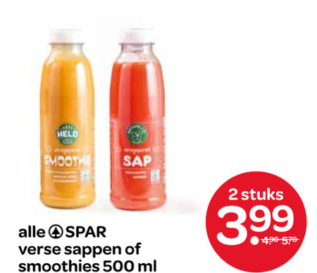 Spar Huismerk   fruitsmoothie, vruchtensap folder aanbieding bij  Spar - details