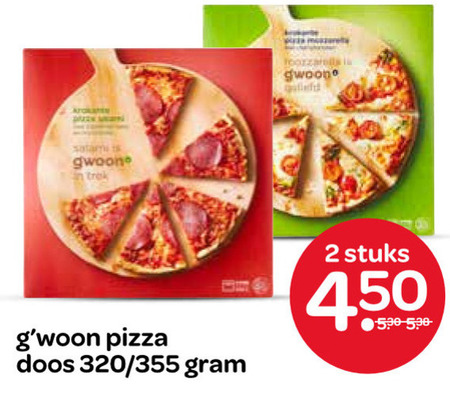 Gwoon   diepvriespizza folder aanbieding bij  Spar - details