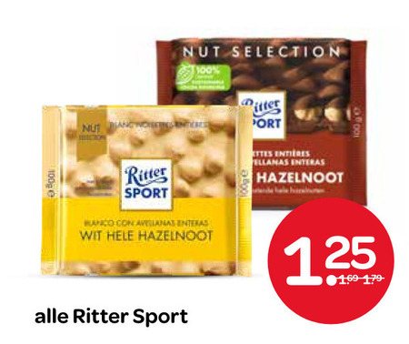 Ritter Sport   chocolade folder aanbieding bij  Spar - details