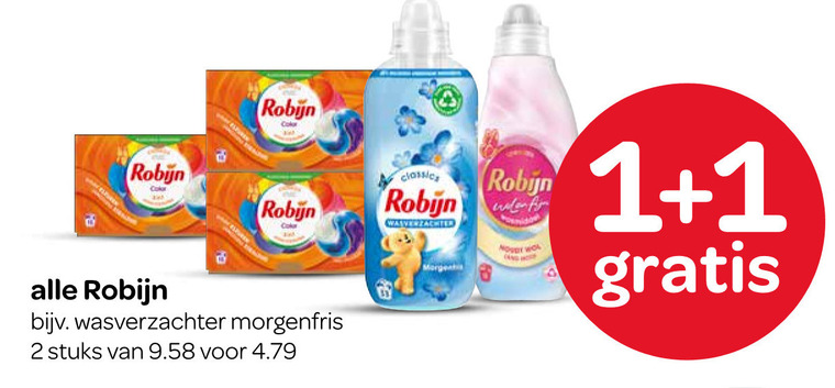 Robijn   wasverzachter, wasmiddel folder aanbieding bij  Spar - details