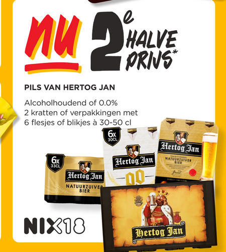 Hertog Jan   blikje bier, krat bier folder aanbieding bij  Jumbo - details