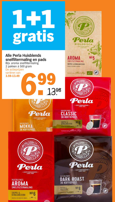 Perla   koffiepad, koffie folder aanbieding bij  Albert Heijn - details