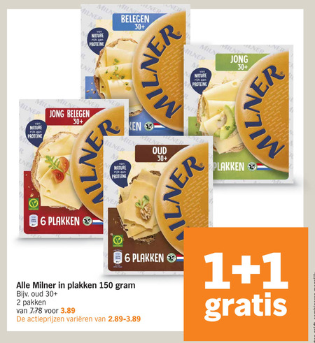 Milner   kaasplakken folder aanbieding bij  Albert Heijn - details