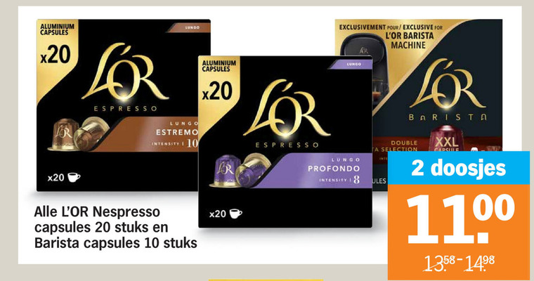 Douwe Egberts L Or   koffiecups folder aanbieding bij  Albert Heijn - details