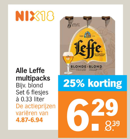 Leffe   speciaalbier, blikje bier folder aanbieding bij  Albert Heijn - details