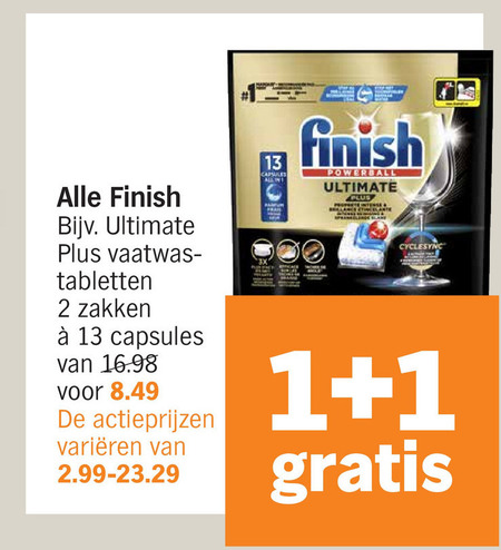 Finish   vaatwasmiddel folder aanbieding bij  Albert Heijn - details