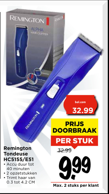 Remington   tondeuse folder aanbieding bij  Vomar - details