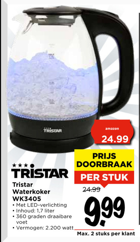 Tristar   waterkoker folder aanbieding bij  Vomar - details