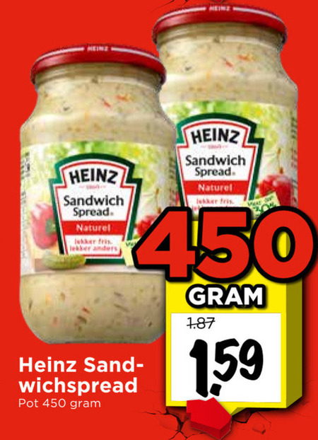 Heinz   sandwich spread folder aanbieding bij  Vomar - details