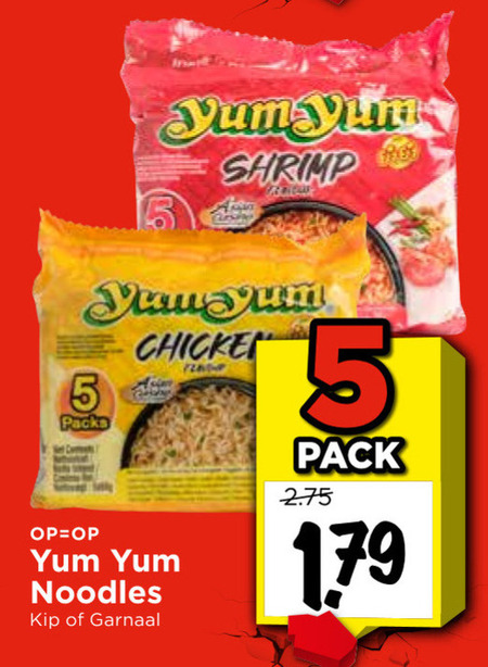 Yum Yum   noodles folder aanbieding bij  Vomar - details