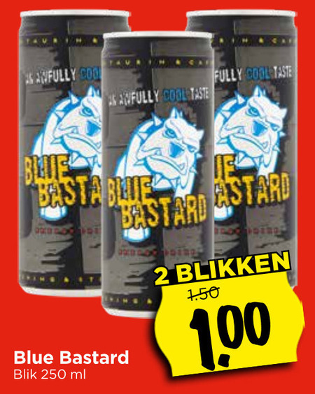 Blue Bastard   energiedrank folder aanbieding bij  Vomar - details