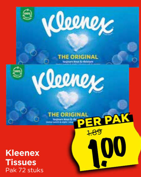 Kleenex   tissue folder aanbieding bij  Vomar - details