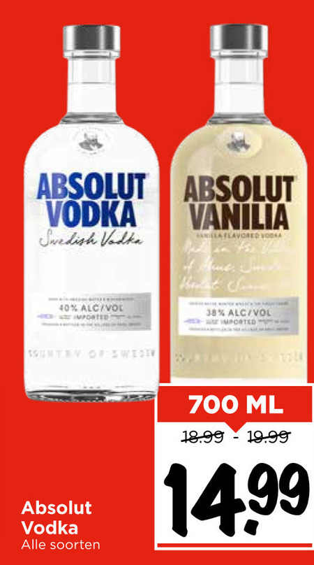 Absolut   wodka folder aanbieding bij  Vomar - details