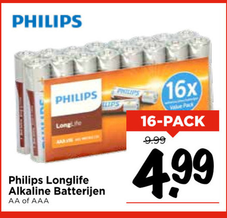 Philips   batterij folder aanbieding bij  Vomar - details