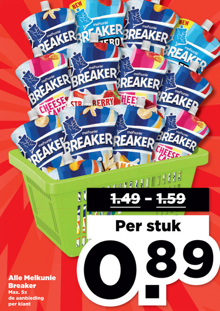 Melkunie   zuivelsnack folder aanbieding bij  Plus - details