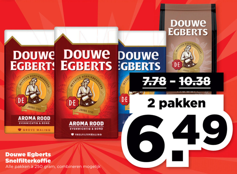 Douwe Egberts   koffie folder aanbieding bij  Plus - details