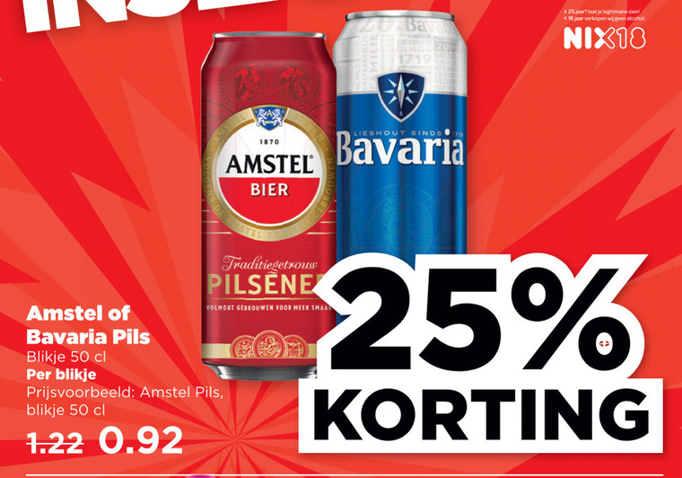 Amstel   blikje bier folder aanbieding bij  Plus - details