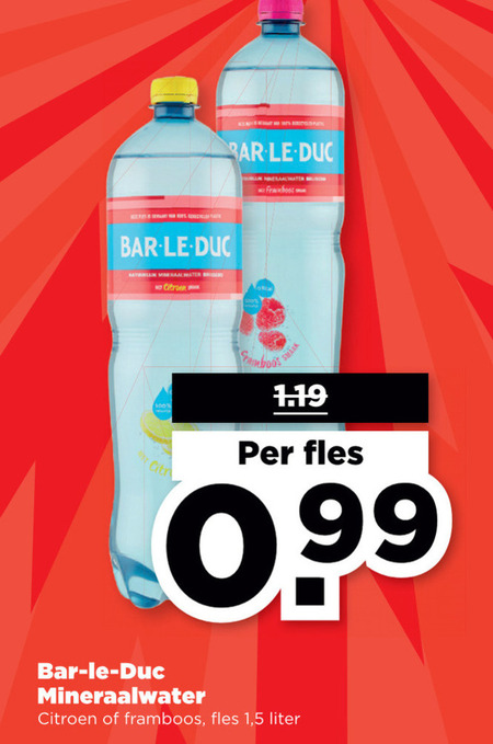 Bar le Duc   mineraalwater folder aanbieding bij  Plus - details