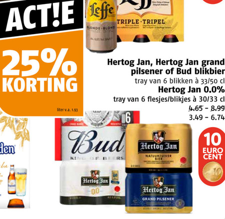 Bud   blikje bier folder aanbieding bij  Poiesz - details