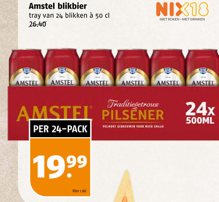 Amstel   blikje bier folder aanbieding bij  Poiesz - details