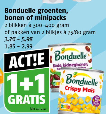 Bonduelle   groenteconserven folder aanbieding bij  Poiesz - details