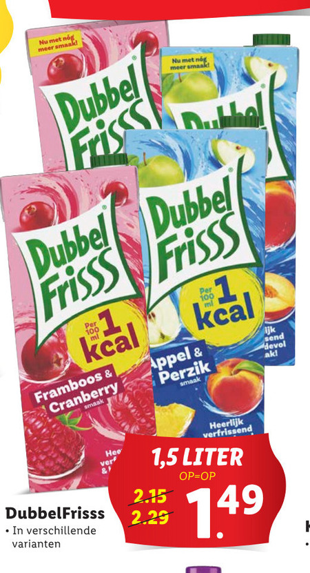 Dubbelfrisss   fruitdrank folder aanbieding bij  Lidl - details