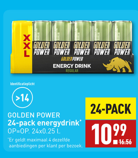 Golden Power   energiedrank folder aanbieding bij  Aldi - details