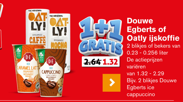 Oatly   ijskoffie folder aanbieding bij  Hoogvliet - details