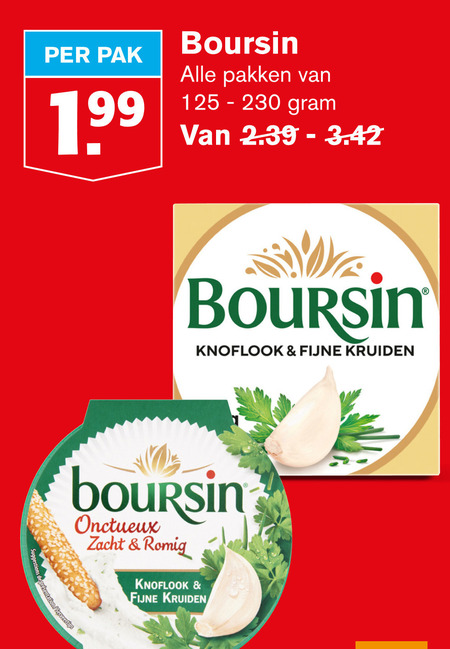 Boursin   roomkaas folder aanbieding bij  Hoogvliet - details