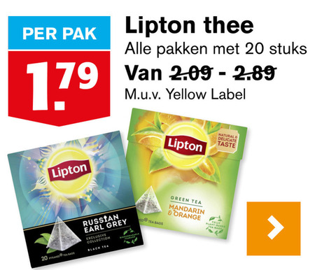 Lipton   thee folder aanbieding bij  Hoogvliet - details