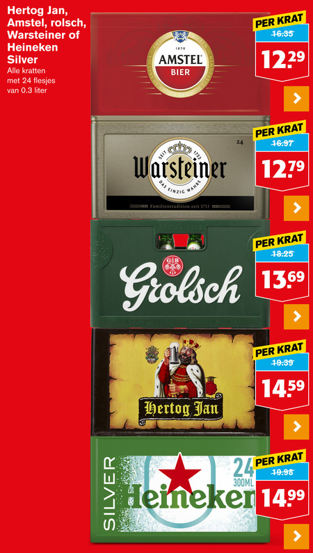 Grolsch   krat bier folder aanbieding bij  Hoogvliet - details