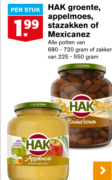 Hak   groenteconserven folder aanbieding bij  Hoogvliet - details