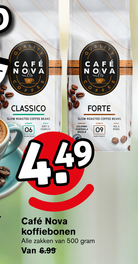 Cafe Nova   koffiebonen folder aanbieding bij  Hoogvliet - details