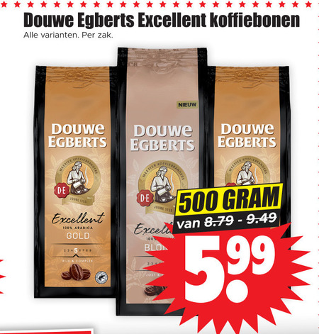 Douwe Egberts   koffiebonen folder aanbieding bij  Dirk - details