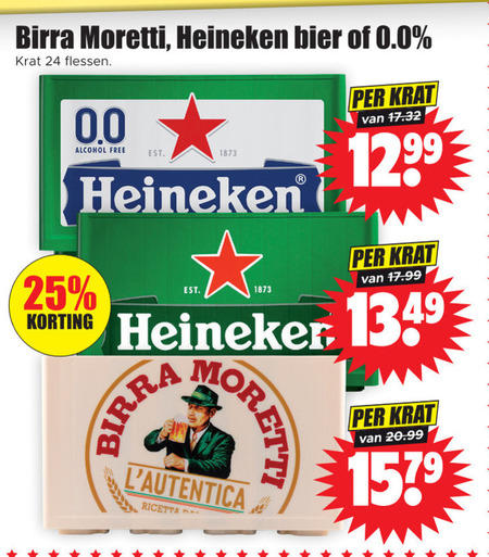 Birra Moretti   krat bier folder aanbieding bij  Dirk - details