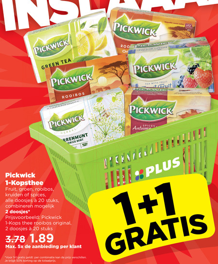 Pickwick   thee folder aanbieding bij  Plus Vandaag - details