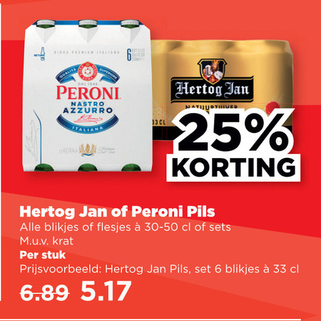 Hertog Jan   blikje bier folder aanbieding bij  Plus Vandaag - details