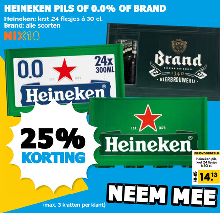 Heineken 0.0   krat bier folder aanbieding bij  Boons Markt - details