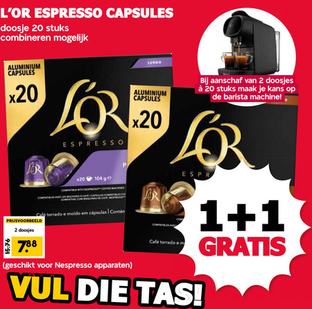 Douwe Egberts L Or   koffiecups folder aanbieding bij  MCD Supermarkt Basis - details