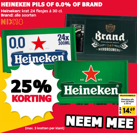 Heineken   krat bier folder aanbieding bij  MCD Supermarkt Basis - details