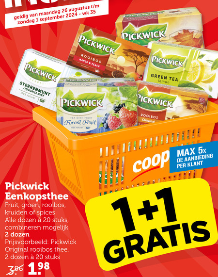 Pickwick   thee folder aanbieding bij  Coop - details