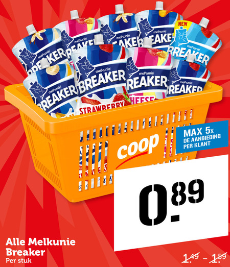 Melkunie   zuivelsnack folder aanbieding bij  Coop - details