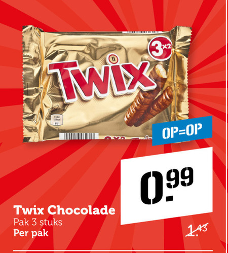 Twix   chocoladereep folder aanbieding bij  Coop - details